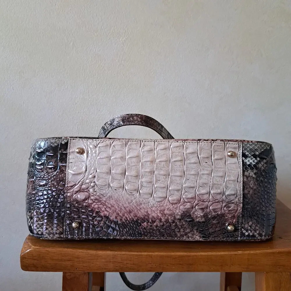 Brahmin Ashlee Tote Bag Diamondback Ombre Snake Crocodile Embossed Leather